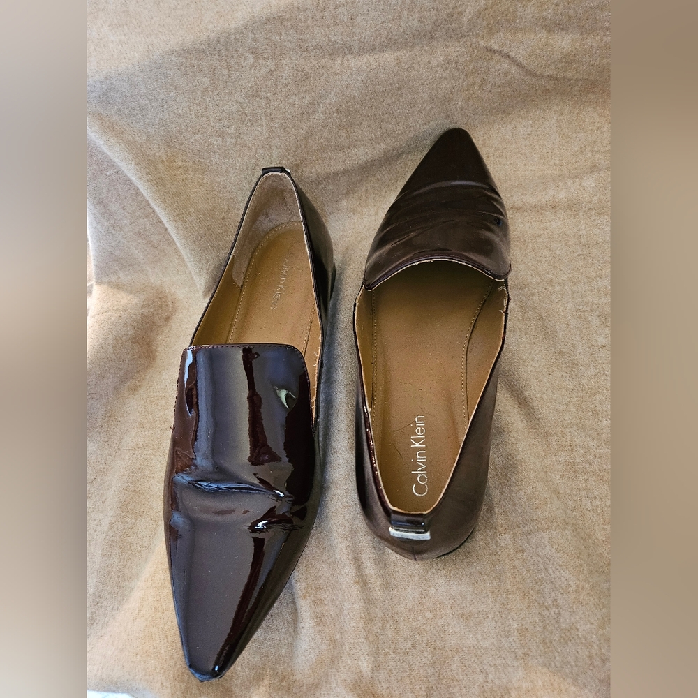 Calvin Klein Women's Oxblood  Patent Leather Shoes